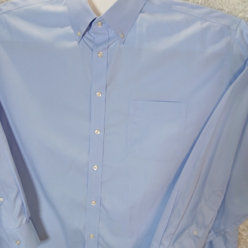 Jos A Bank Traveler Button Down Shirt Light Blue Fit Long Sleeve Mens 17 1/2 34 - Picture 3 of 7
